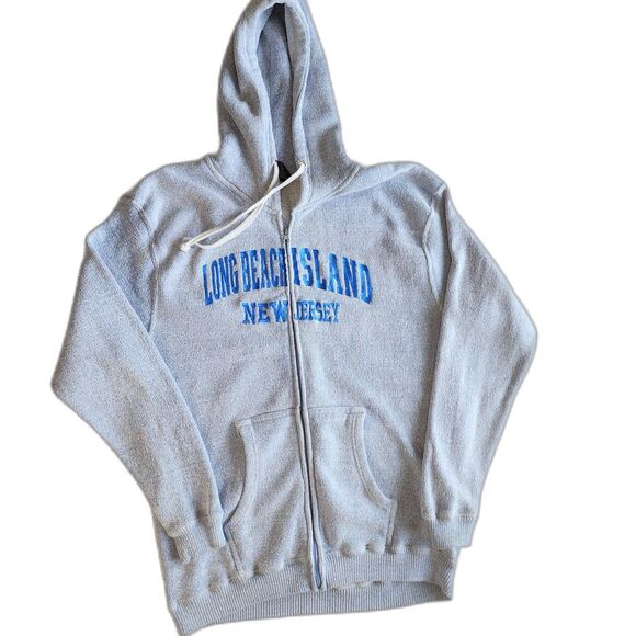 Sunsations Unisex Light Blue Terry Cloth Full Zip Hoodie Long Beach Size 2XL - Picture 1 of 10